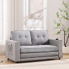 3-in-1 Upholstered Futon Sofa Convertible Sofa bed,Foldable Tufted Loveseat with Pull Out Sleeper Couch Bed,Folding Loveseat Daybed W/Side Pockets - 2 of 4