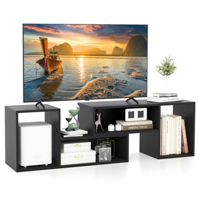 Tangkula 2 Pieces Adjustable TV Stand for TVs up to 55 Inch Free Combination Entertainment Center