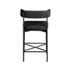 Meridian Furniture,Rivage Black Durable Linen Textured Fabric Stool, Set of 2 - 2 of 4
