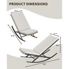 Outdoor Rocking Chairs Set of 2, Indoor Lounge Rocker Chair with Padded Cushion & Metal Frame & Rattan Seat, for Garden, Backyard, Lawn, Patio - 3 of 4