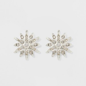 Pave Star Button Earrings - A New Day Silver, Women