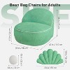 Hachikiko Seashell Bean Bag Chair - XXL Green Reading/Gaming Lounger, Washable Polyester Cover, PP Cotton Filled (43"x39"x31") - 2 of 4