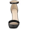 Allegra K Women's Textured Square Toe Buckle Ankle Strap Stiletto Heel Sandals - 2 of 4