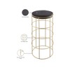 Meridian Furniture,Rebar Grey Velvet Bar Stool - 3 of 3