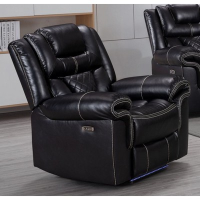 PU Leather Power Recliner with Light Tape Accent