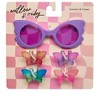 Willow & Ruby Kid's Fun Sunglasses with Hair Clip Set for Girls - Sunnies & Claws in Purple With Butterfly Hair Claws - 4 of 4