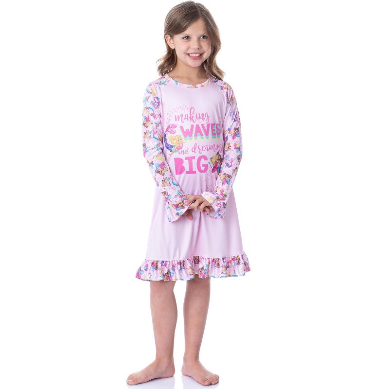 Mattel Girls' Barbie Making Waves Dreaming Sleep Pajama Dress Nightgown Pink, 1 of 5