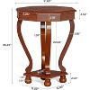 Tribesigns Wood Side Table, Mid-Century Modern Round End Table with 2 Tiers Storage Shelves - 3 of 4