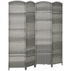NicBex 6' Tall 4-panel Room Divider Folding Privacy Screen for Room Separation, Hand-Woven Freestanding Wall Partition for Home & Office, Gray - 2 of 4