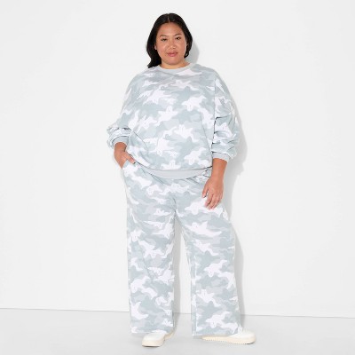 Women's Camo Ghost Straight Leg Graphic Lounge Pants - Gray