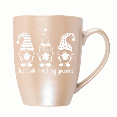 Elanze Designs Just Chillin' With My Gnomies 10 ounce New Bone China Coffee Tea Cup Mug, Precious Pearl