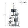 Cat Tree for Indoor Cats 105" Tall Cat Tower Multi-Level Cat Condo with 3 Perches 2 Caves Cozy Basket Scratching Board Pet Supplies Gray - 2 of 4