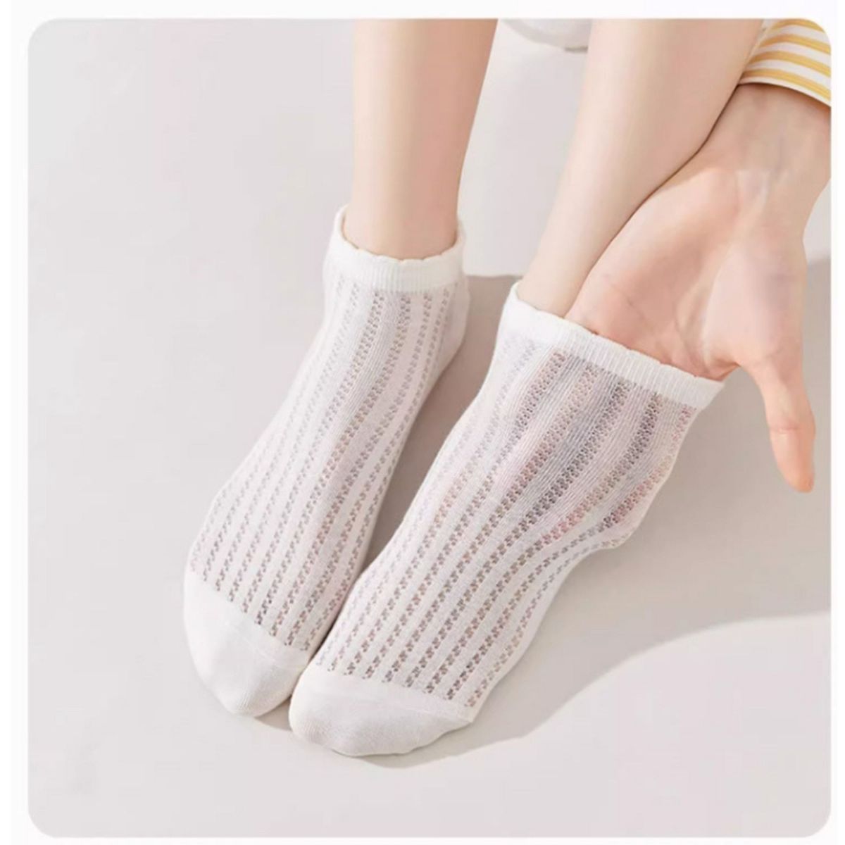Anna-Kaci Women's 3-Pack Minimalist Knit Ankle Socks Mixed Pattern Design Soft Cotton Low-Cut Style - thumbnail 3