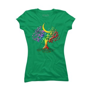 Adult Design By Humans Rainbow Pride Tree of Life By Fluffydstroyer T-Shirt - 1 of 2