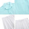 YESFASHION Men's Cotton Linen Sets 2 Piece Long Sleeve Beach Outfits Button Down Shirts and Shorts Casual Summer - 4 of 4