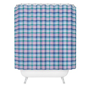 Deny Designs Schatzi Brown Marlene Plaid Cool Ombre Shower Curtain - 1 of 2