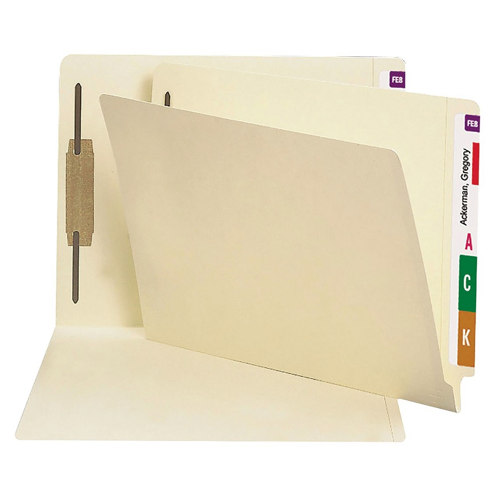Smead Manila Folders, One Fastener, End Tab, Letter, 14pt Manila, 50/Box -SMD34210