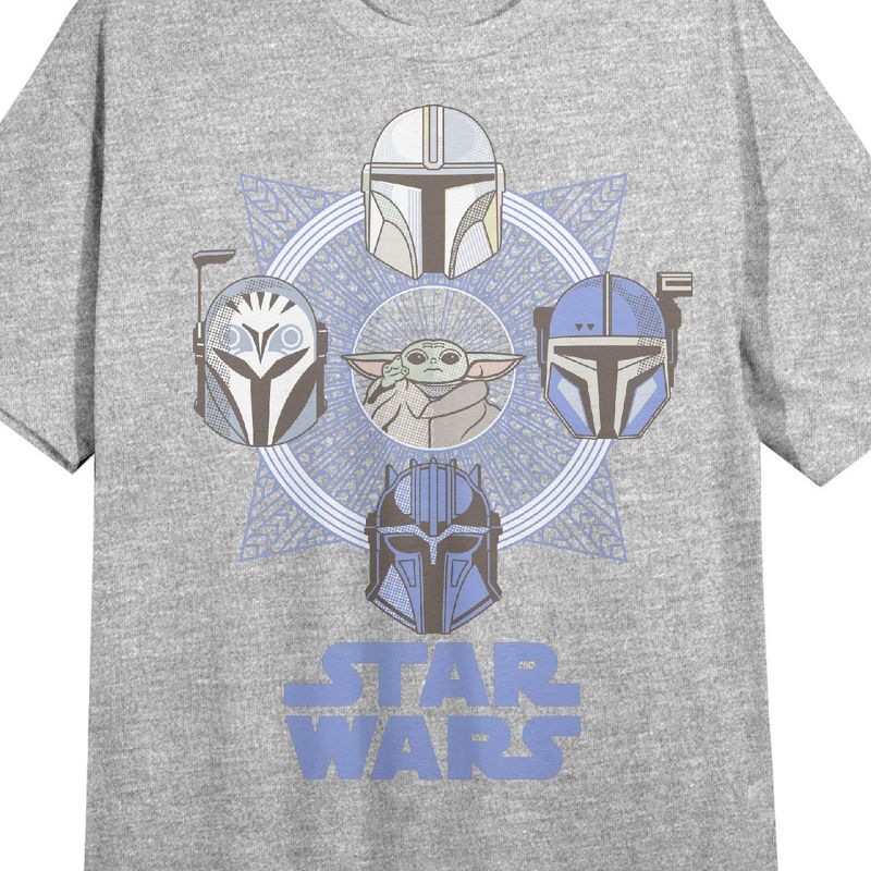 Star Wars Iconic Helmets and Logo Women's Gray Short Sleeve Crew Neck Sleep Shirt, 2 of 3