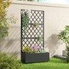 PexFix 71" x 35.4" Tall Wrought Iron Garden Trellis with Planter Box Black Outdoor Plant Support for Climbing Flowers Vines Patio Yard Decor - 2 of 4