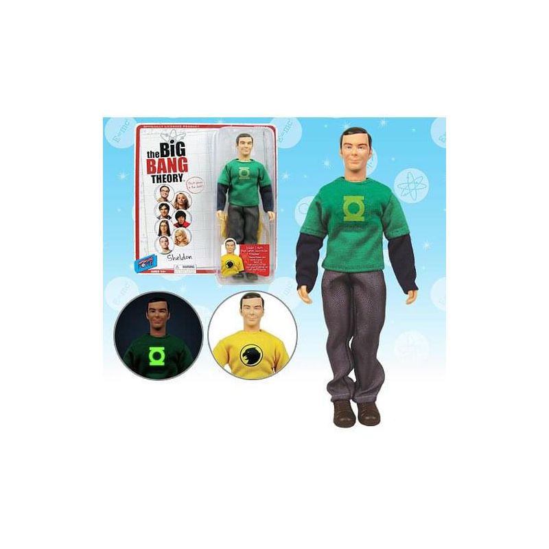 Bif Bang Pow Big Bang Theory Sheldon (Green Lantern/ Hawkman) Retro Clothed 8" Action Figure, 4 of 5