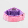 Girls' Red Balloon Unicorn Rainbow Plastic Time Teacher Hook And Loop Strap Watch - Pink - 2 of 4