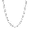 Mens Thick/Heavy Italian Sterling Silver Diamond-cut Pave Miami Cuban Curb Chain Necklace - 2 of 4