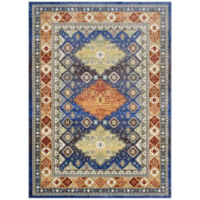Modway Atzi Distressed Southwestern Diamond Floral 8x10 Area Rug - Multicolored,  100% Soft cross-woven polyester ,  Tight Low Pile Weave