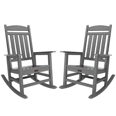 Yardgrace HDPE Patio Rocking Chair Set of 2, Outdoor Rocking Chairs Porch Rocker for Adults