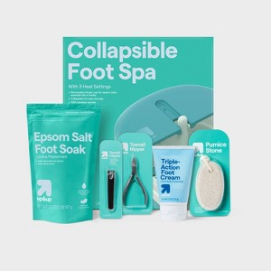 up&up™ Footcare Bundle 4oz Foot Cream + 2lb Epsom Salt + Toenail Clipper + Cuticle Nipper + Pumice Stone + Foot Bath - 1 of 4