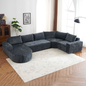 NicBex Couches for Living Room Cloud Sofa Set 141.7" Oversized Modular Sofa U-shaped Upholstered Sectional Sofa Couches - 1 of 4