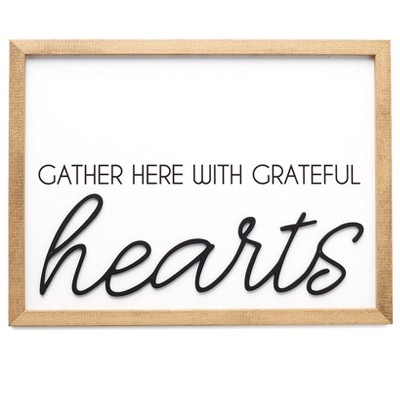 The Lakeside Collection Inspirational Phrases Collection - Grateful Hearts Wall Art
