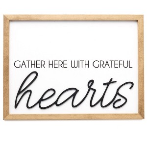 The Lakeside Collection Inspirational Phrases Collection - Grateful Hearts Wall Art - 1 of 4