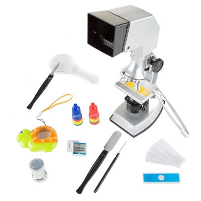 Hey! Play! Kids 4-Way 100x-900x Microscope Educational Science Set -18pc