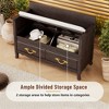 Shoe Bench with Removable Cushion, Entryway Bench with Hidden Storage for Entrance and Living Room, Shoe Storage Bench with Back, Espresso - 4 of 4