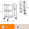 Folding Cart with Wheels,3-Tier Fold up Rolling Cart with Handle,330LBS Weight Capacity,Utility Cart for Office Home Warehouse - 2 of 4