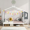Infans Full Size Kids House Bed with Study Desk w/Removable Box Drawers Hanging Hooks - 4 of 4