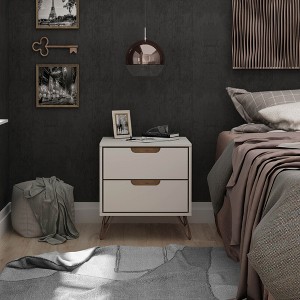 GDFStudio Rockefeller Mid-Century Modern Wooden 2-Drawer Nightstand - 1 of 4