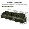 Mid Century Sectional Sofa with Flared Arms, 4-Seater Sofa with Removable Skirt Design, Upholstered Sofa with Chenille Cover-Coolbibila - 4 of 4