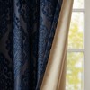 Grungis 50x84 Inch Polyester Knitted Jacquard Damask Total Blackout Curtain Panels with Grommet Top for Living Room,Bedroom - 4 of 4