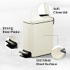 LunaLulinlk Creamy White 1.6 Gallon Small Bathroom Trash Can, Stainless Steel Trash Can with Lid - 3 of 4