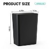 LunaLulinlk 3 Pack 10 Liter Small Lid Trash Can Plastic Trash Can, 2.6 Gallon Slim Trash Can Wastepaper Basket with Pop-Up Lid, Black - 4 of 4