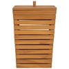 vidaXL Laundry Basket 11.8"x11.8"x17.7" Solid Teak Wood - 2 of 4