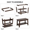 31.49" Coffee Table,  Set of 2-Tier Storage Nightstand with  Wood Finish for Bedroom/Living Room, Narrow Industrial Space-Saving Design - 4 of 4