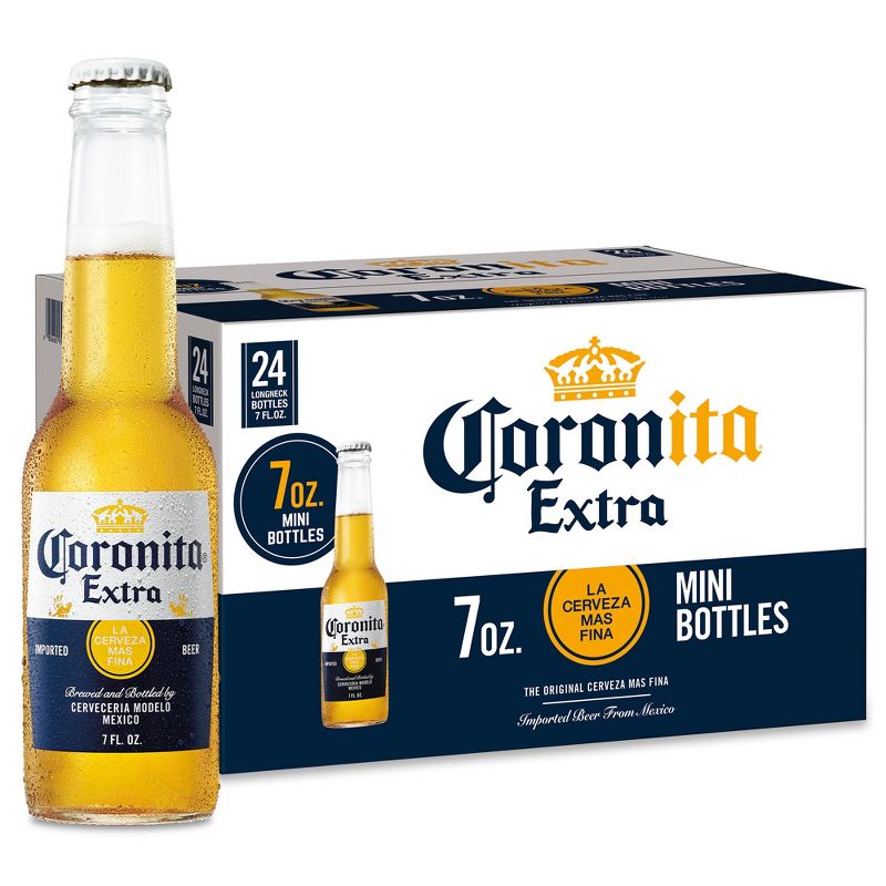 Corona Extra Coronita Lager Beer - 24pk/7 fl oz Mini Bottles, 1 of 13