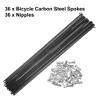 Unique Bargains 14G Bicycle Carbon Steel Spoke with Nipples Black 36 Pcs - 4 of 4