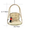 BEAFUP Swing Egg Chair with Stand, Wicker Rattan Patio Folding Basket Chair with C Type Bracket , with Cushion and Pillow - 4 of 4