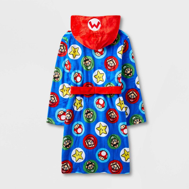 Boys&#39; Super Mario Hooded Robe - Blue, 2 of 4