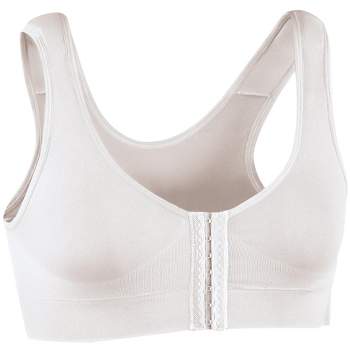 Collections Etc Lace Trim Front Hook Closure Polyester Bra