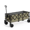 VisioGear Foldable Extended Wagon with 220lbs Weight Capacity, 300L Folding Utility Garden Cart with Drink Holders, Army Green, 53.54"*21.26"*23.62" - 2 of 4