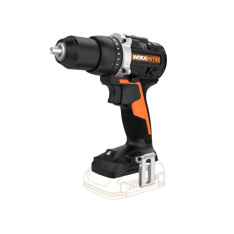 Worx WX102L.9 20V Power Share 1/2" Cordless Drill/Driver with Brushless Motor (Tool Only), 1 of 14